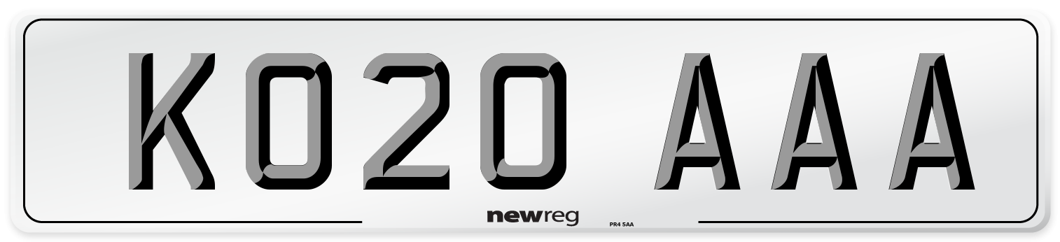 KO20 AAA Number Plate from New Reg